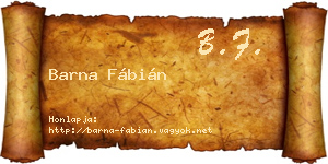 Barna Fábián névjegykártya