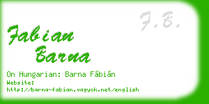 fabian barna business card